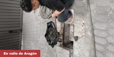 Desazolve de drenaje en valle de aragon